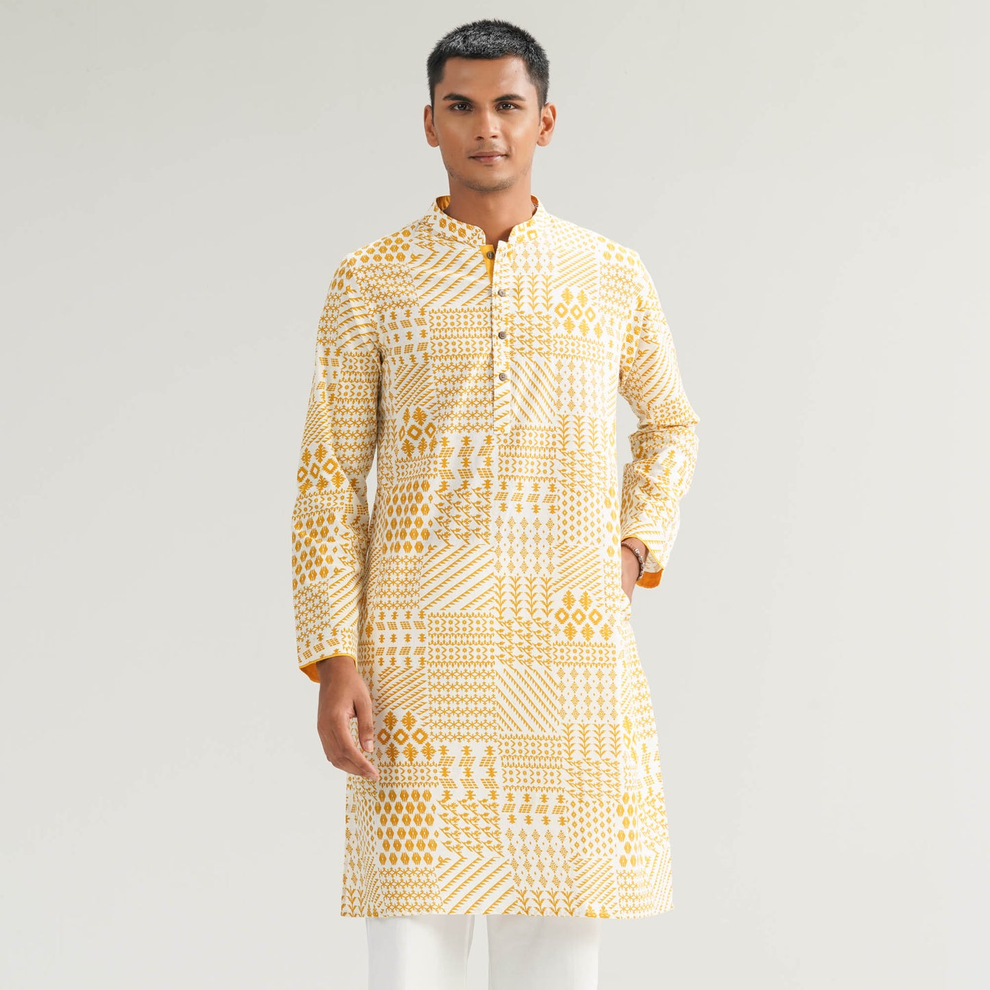 Mens Mustard Panjabi