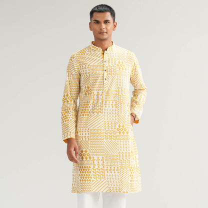 Mens Mustard Panjabi