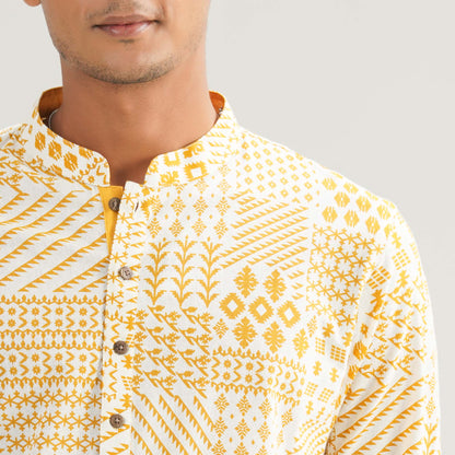 Mens Mustard Panjabi