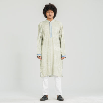 Men's Blended Silk Panjabi