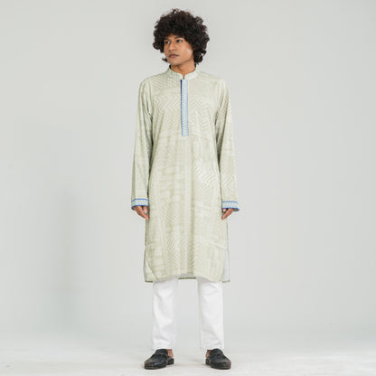 Men's Blended Silk Panjabi