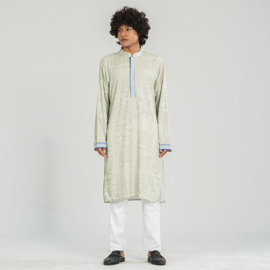 Men's Blended Silk Panjabi