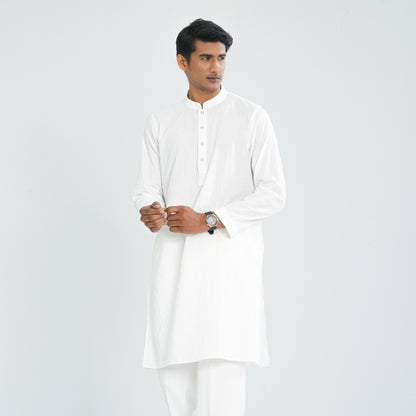 Men's White Panjabi