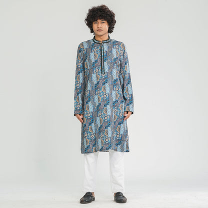 Men Navy Blended Panjabi