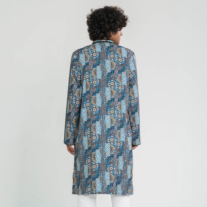 Men Navy Blended Panjabi