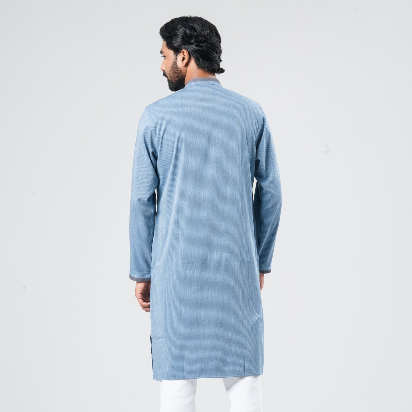 Men Indigo Blended Panjabi
