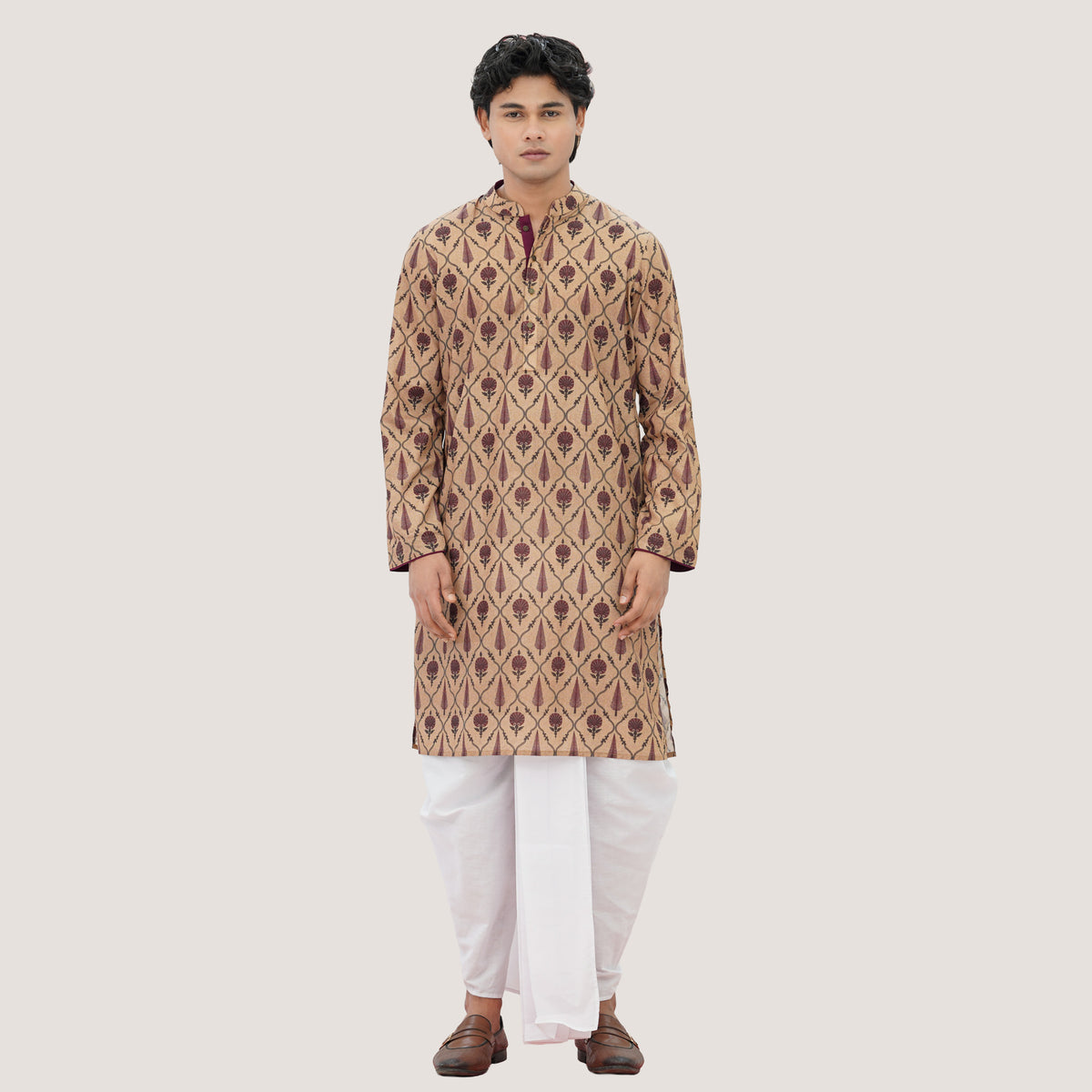Men's Beige Panjabi