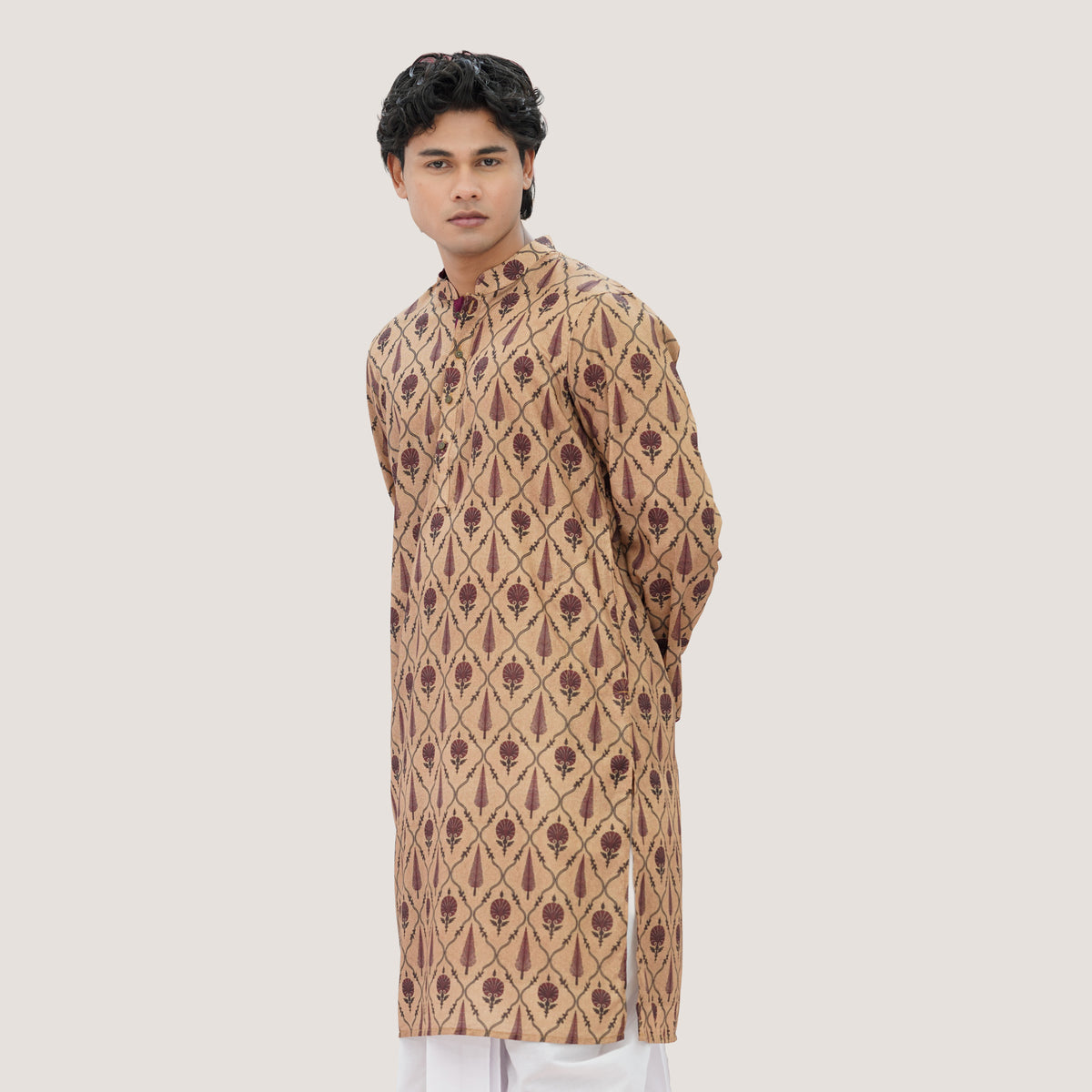 Men's Beige Panjabi