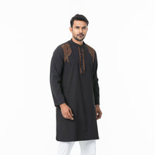 Load image into Gallery viewer, Mens Black Embroidery Panjabi
