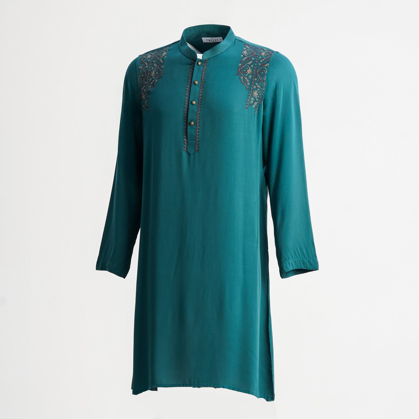 Mens Teal Embroidery Panjabi