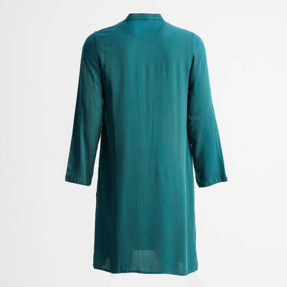 Mens Teal Embroidery Panjabi