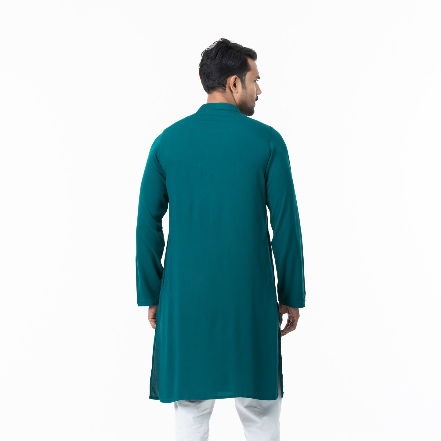 Mens Teal Embroidery Panjabi