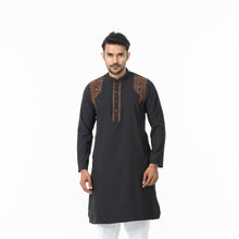 Load image into Gallery viewer, Mens Black Embroidery Panjabi
