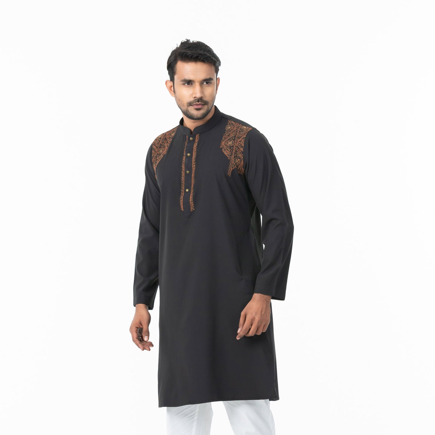 Mens Black Embroidery Panjabi