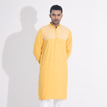 Load image into Gallery viewer, Men Yellow Embroidered Panjabi
