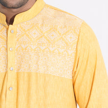 Load image into Gallery viewer, Men Yellow Embroidered Panjabi
