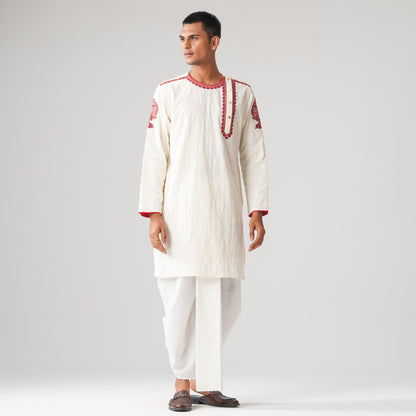Mens Off White Panjabi