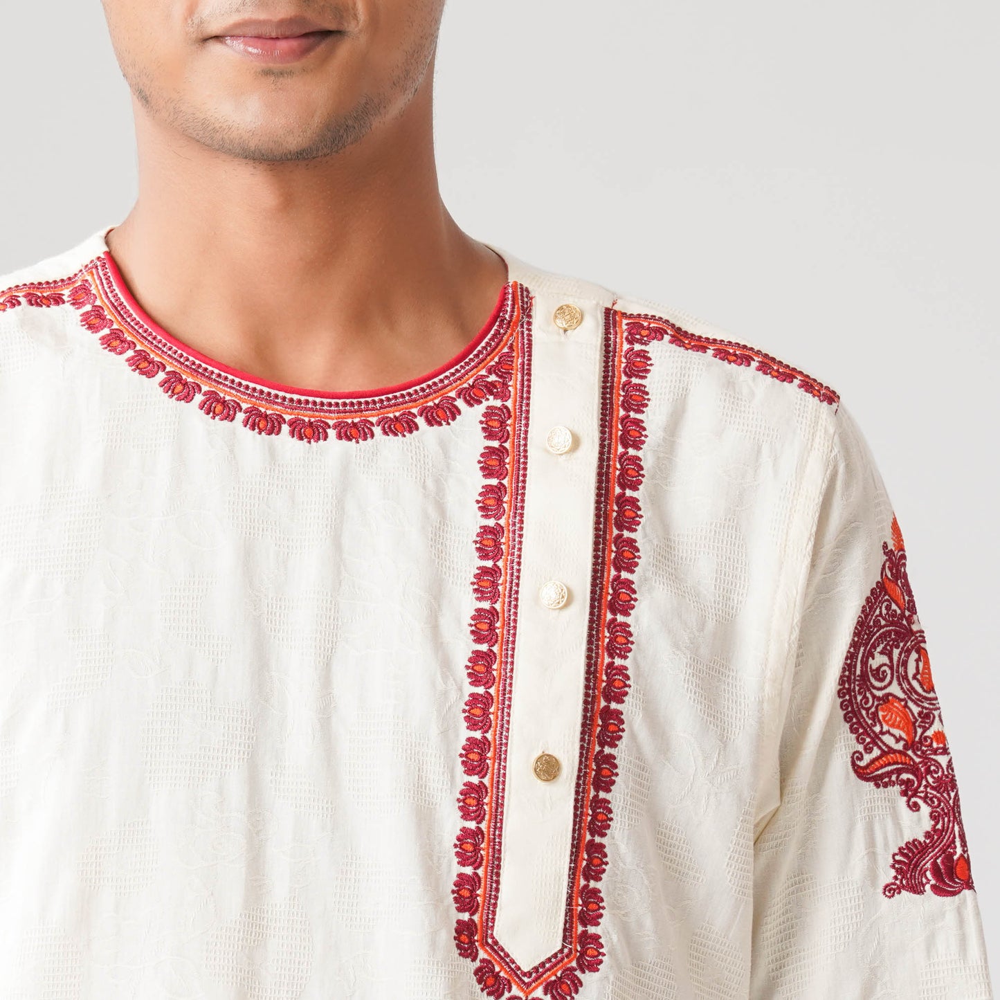 Mens Off White Panjabi