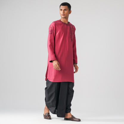 Mens Maroon Panjabi