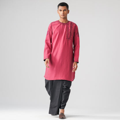 Mens Maroon Panjabi