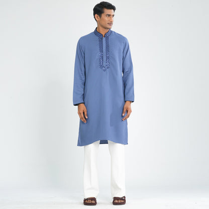 Men Navy Cotton Panjabi
