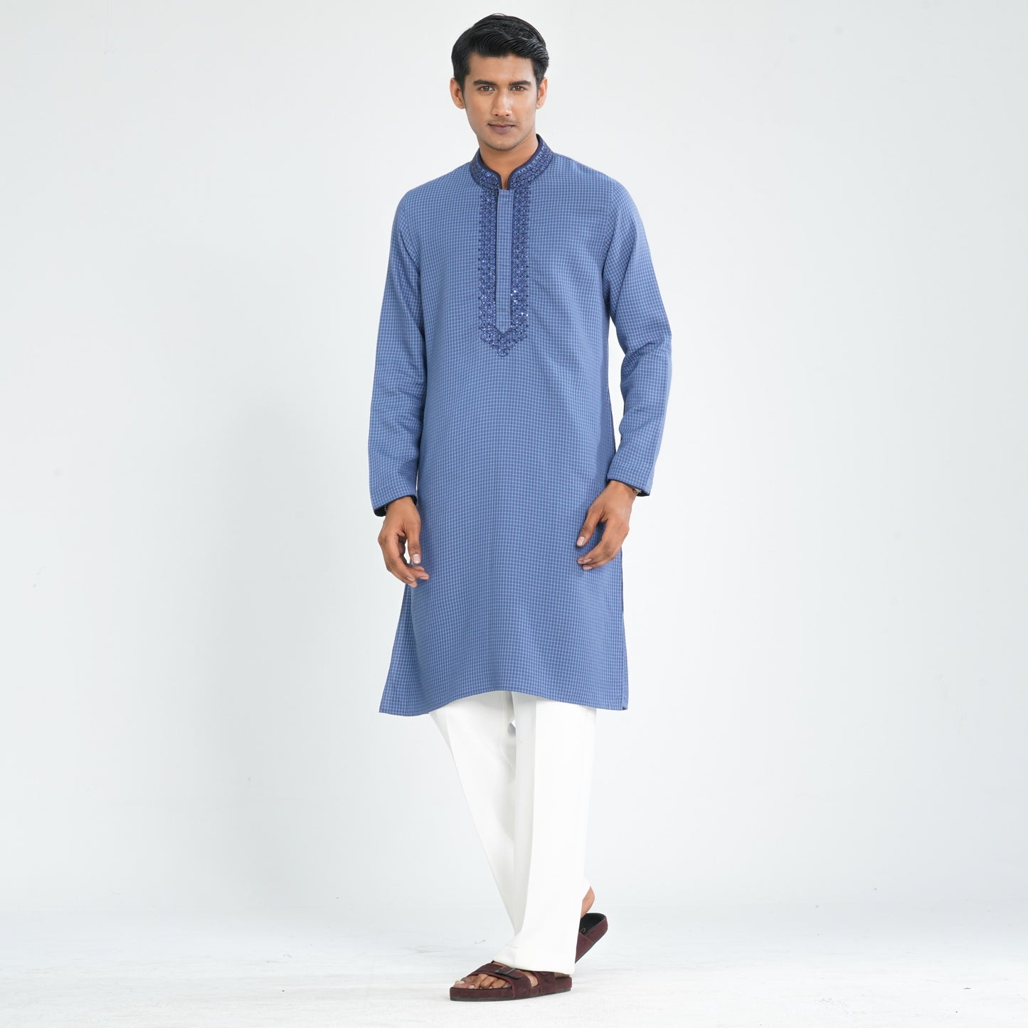 Men Navy Cotton Panjabi