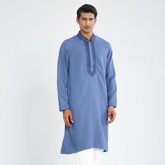 Men Navy Cotton Panjabi