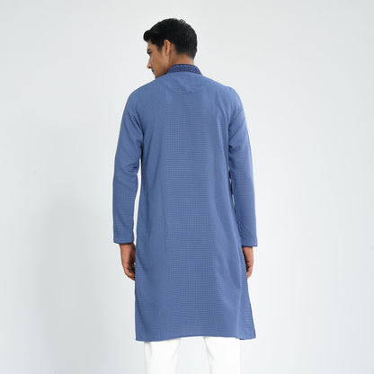 Men Navy Cotton Panjabi