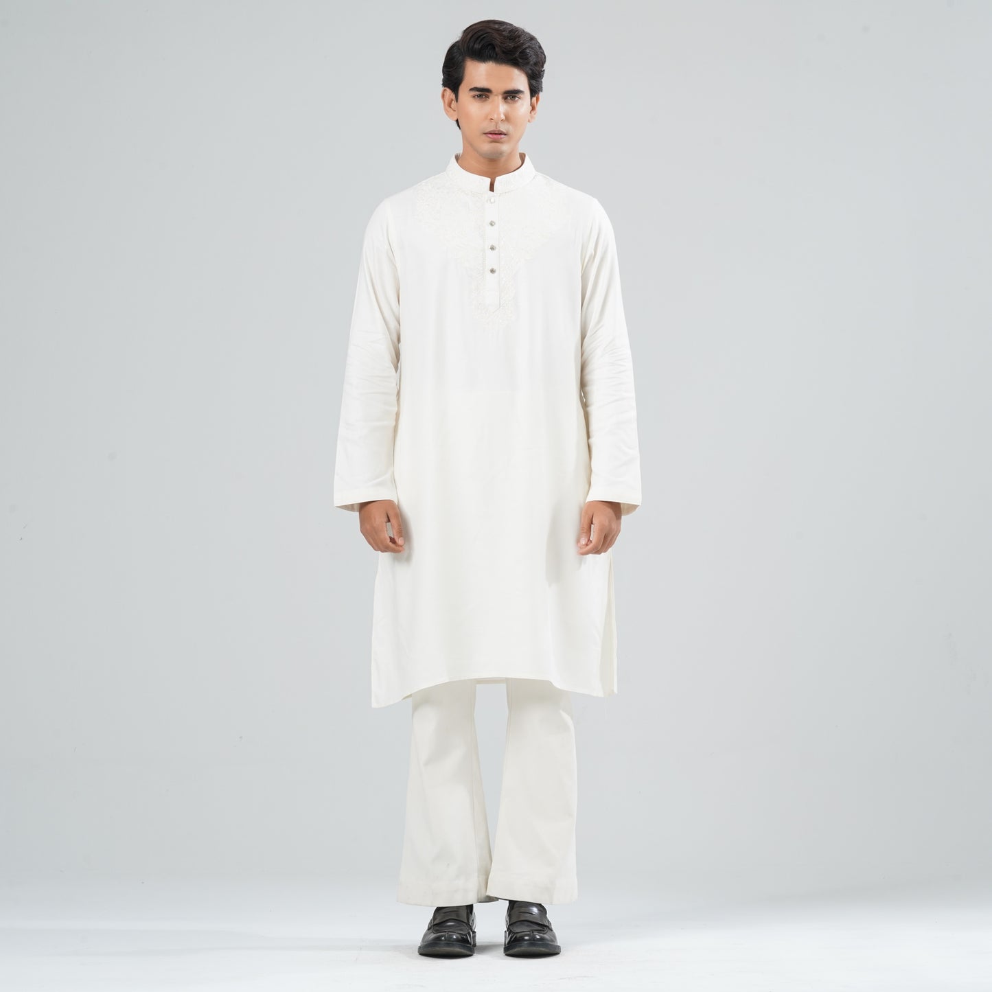 Men Cream Blended Panjabi