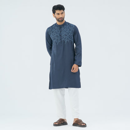 Men’s Blended Silk Embroidered Panjabi