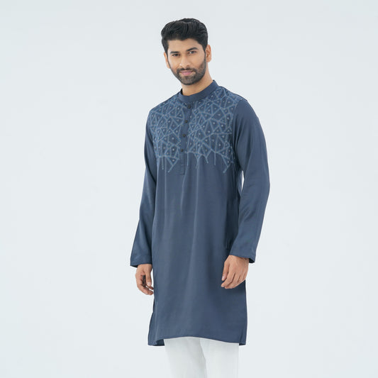 Men’s Blended Silk Embroidered Panjabi