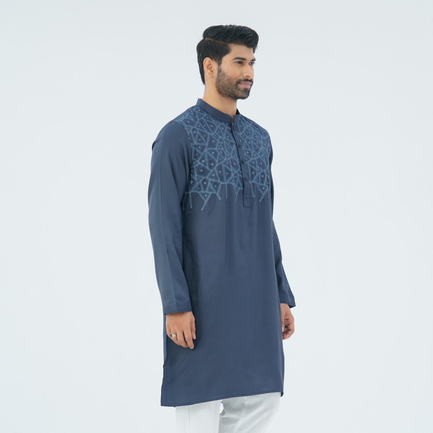 Men’s Blended Silk Embroidered Panjabi