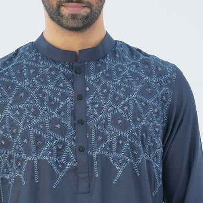 Men’s Blended Silk Embroidered Panjabi