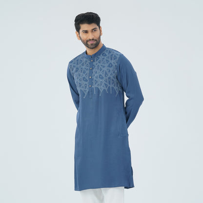 Men’s Blended Silk Embroidered Panjabi
