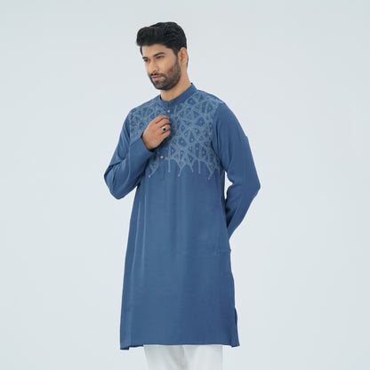 Men’s Blended Silk Embroidered Panjabi