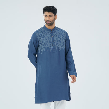Men’s Blended Silk Embroidered Panjabi