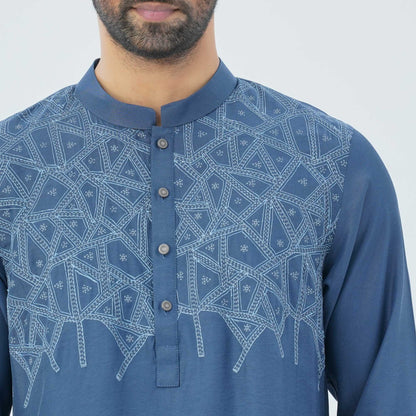 Men’s Blended Silk Embroidered Panjabi