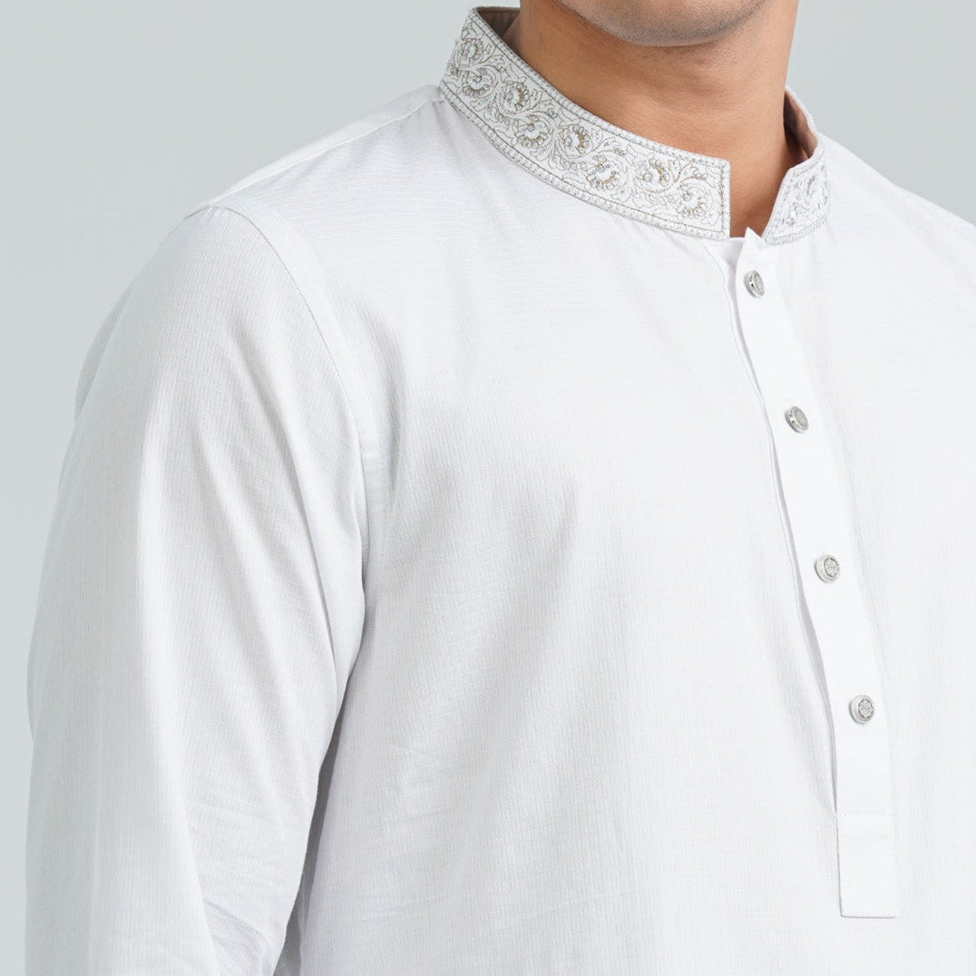 Men’s Blended Cotton Embroidered Panjabi