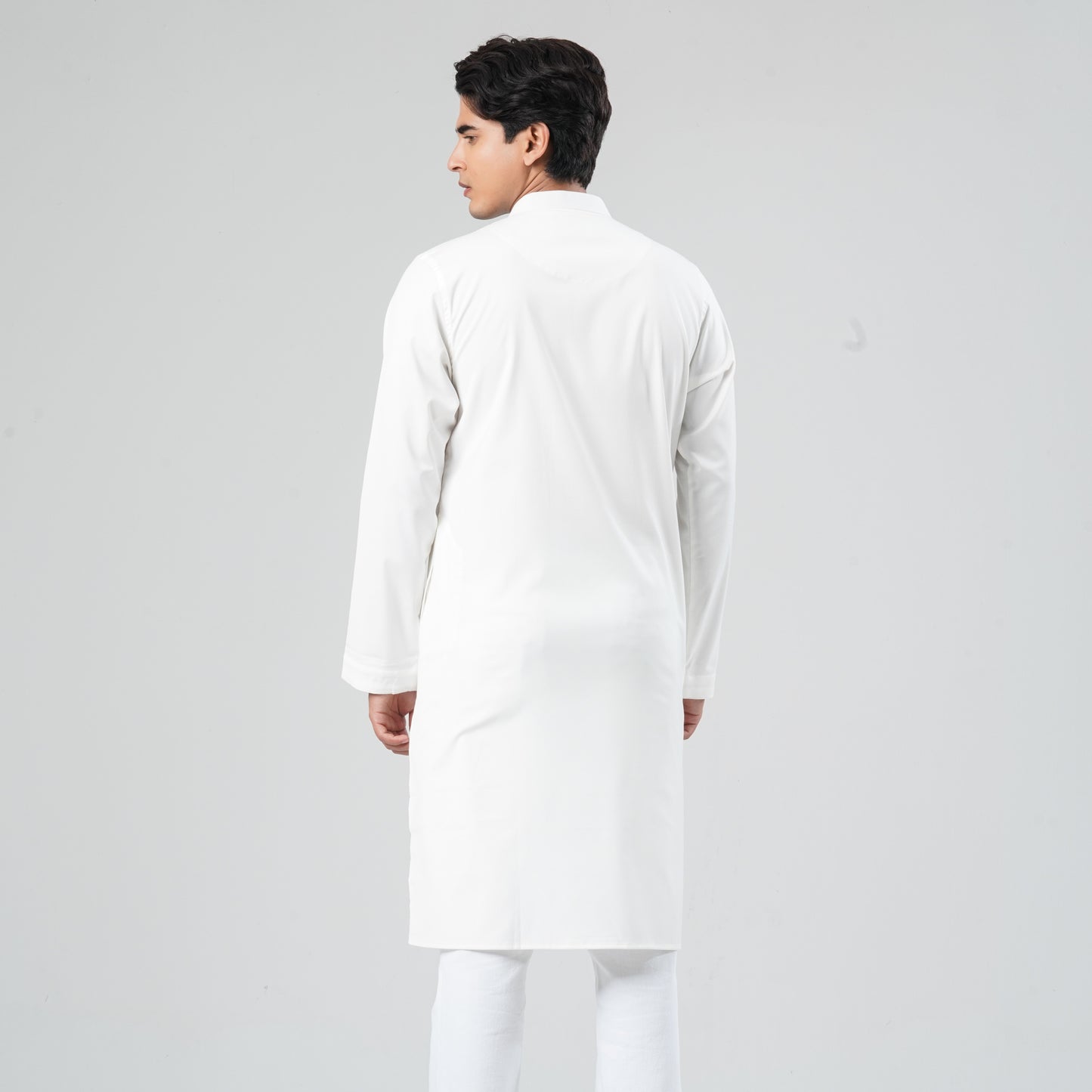 Men White Blended Panjabi