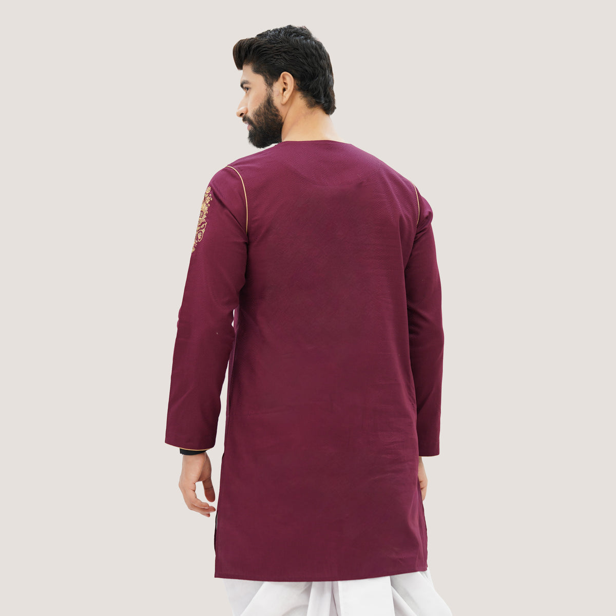 Mens Maroon Panjabi