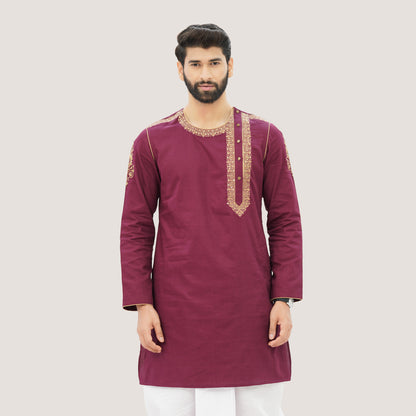 Mens Maroon Panjabi