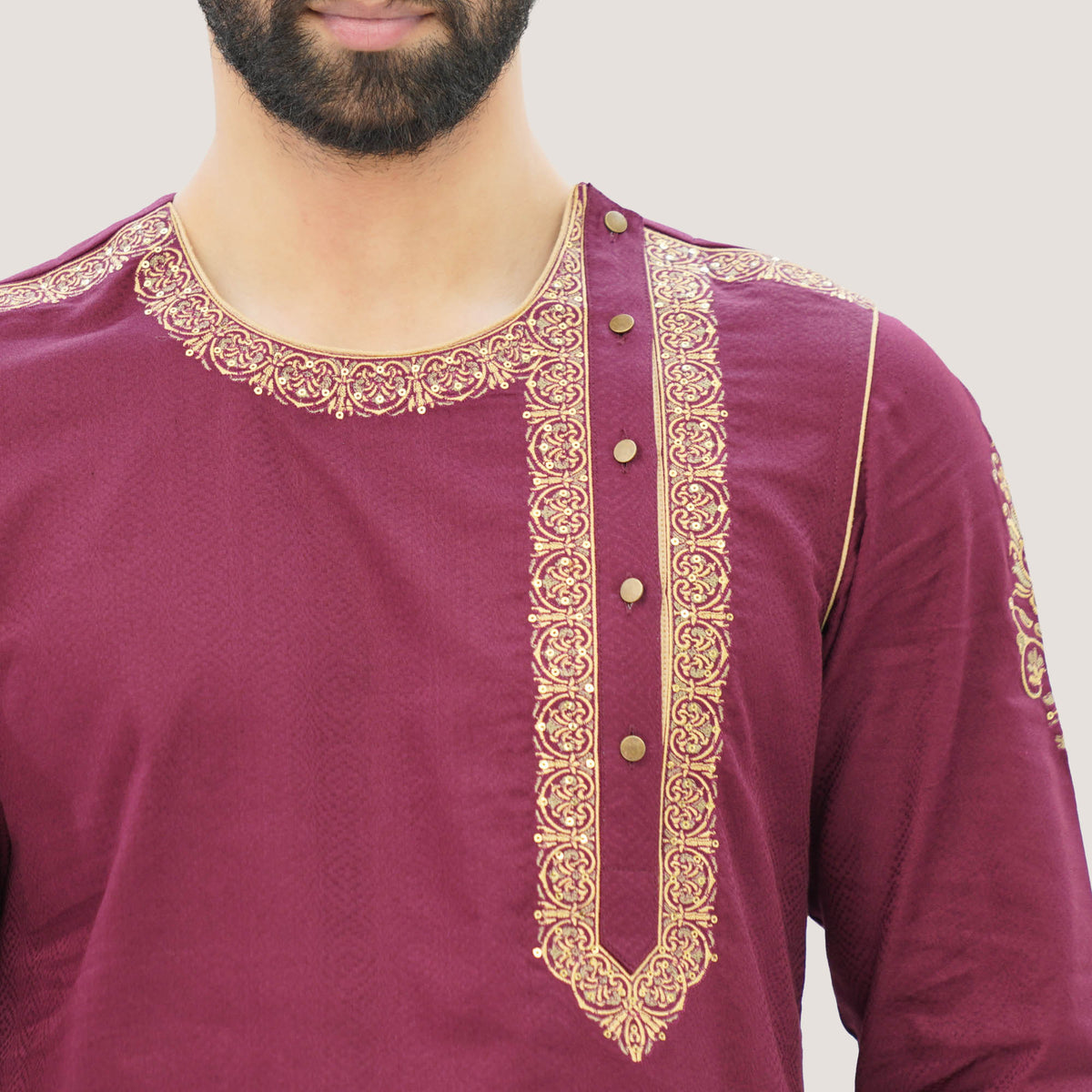 Mens Maroon Panjabi