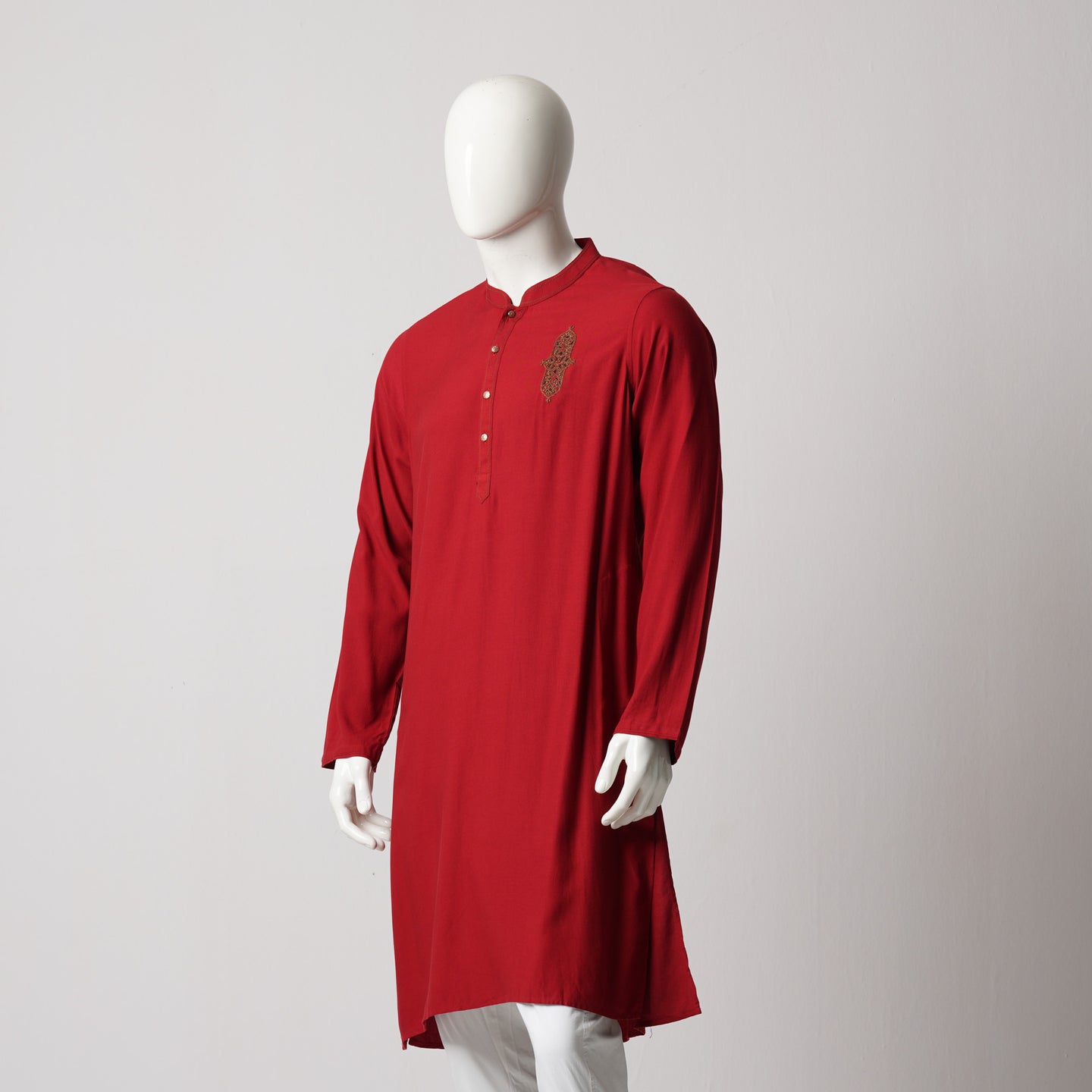 MENS KARCHUPI PANJABI-BURGUNDY