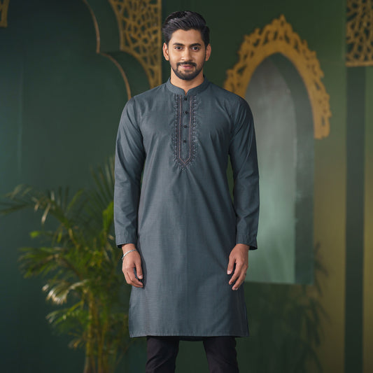 Mens Olive Karchupi Panjabi