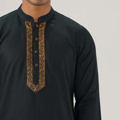 Mens Black Karchupi Panjabi