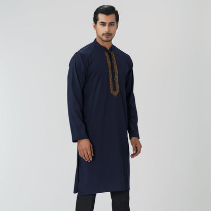 Mens Navy Karchupi Panjabi