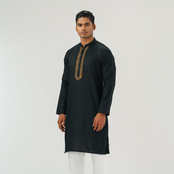 Mens Black Karchupi Panjabi