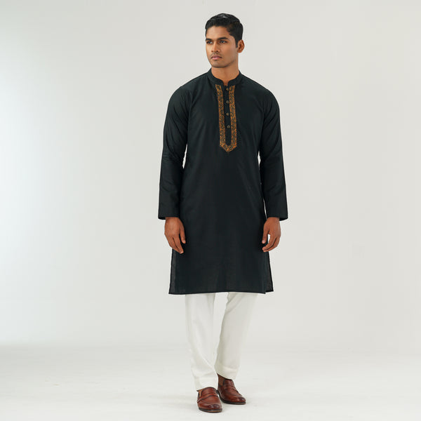 Mens Black Karchupi Panjabi