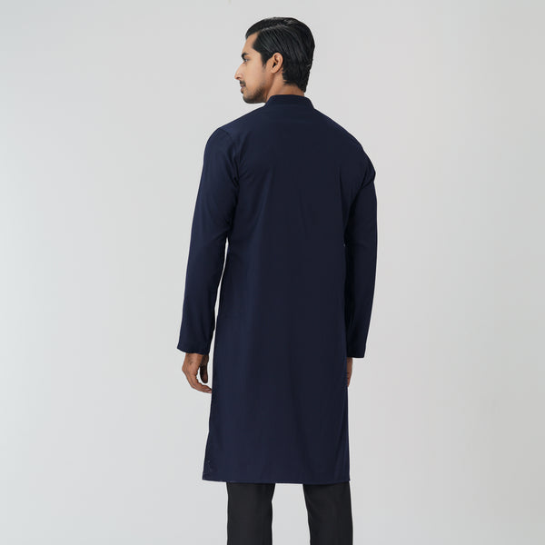 Mens Navy Karchupi Panjabi