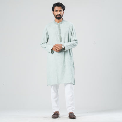 Men's Mint Green Blended Panjabi
